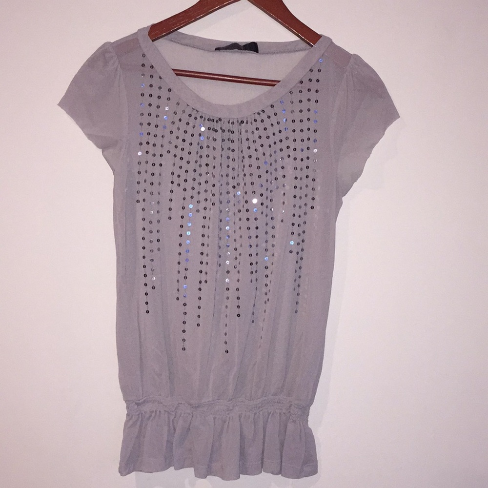 The LIMITED Women’s Gray Top Blouse Size M
